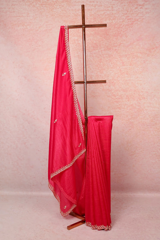 Red Crush Organza Saree