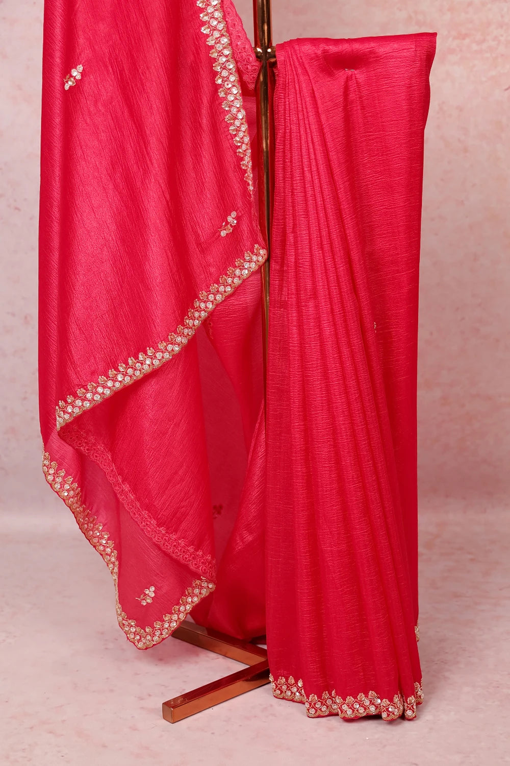 Red Crush Organza Saree