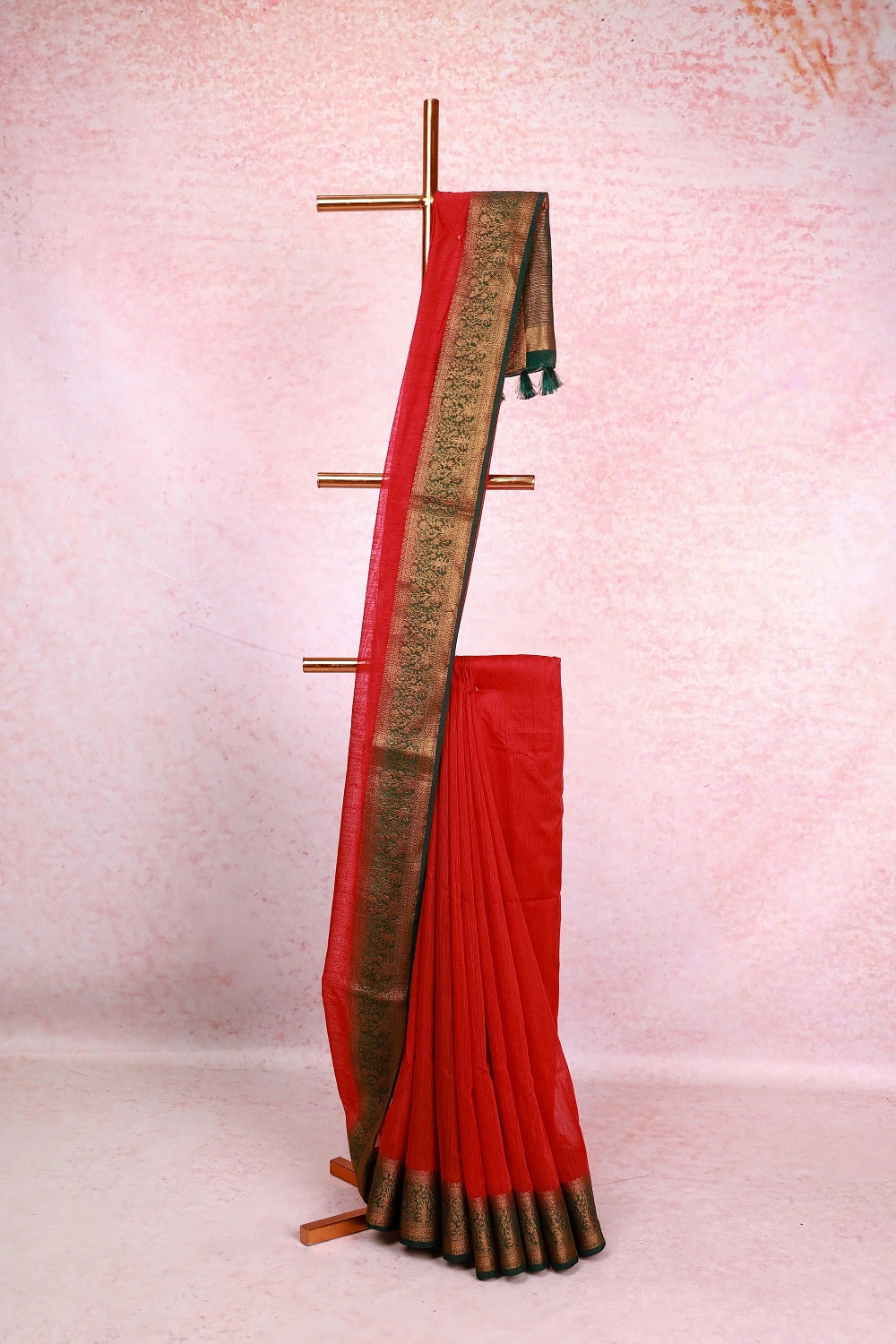 Red Jute Banarasi Saree