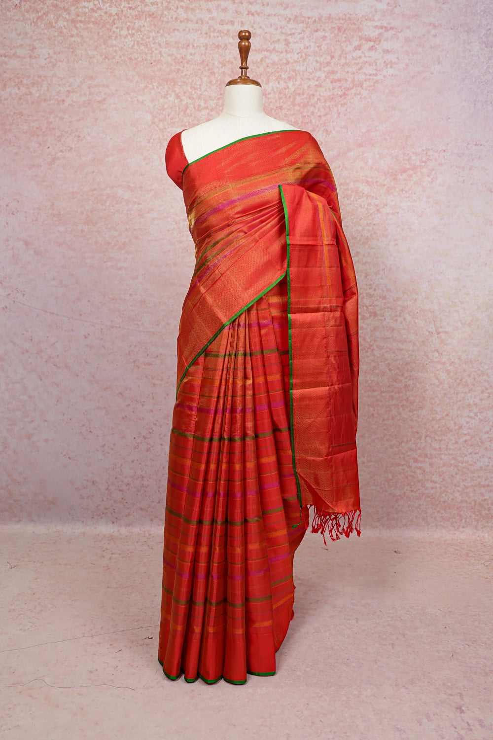 Red Kancheepuram Silk Saree - Seematti