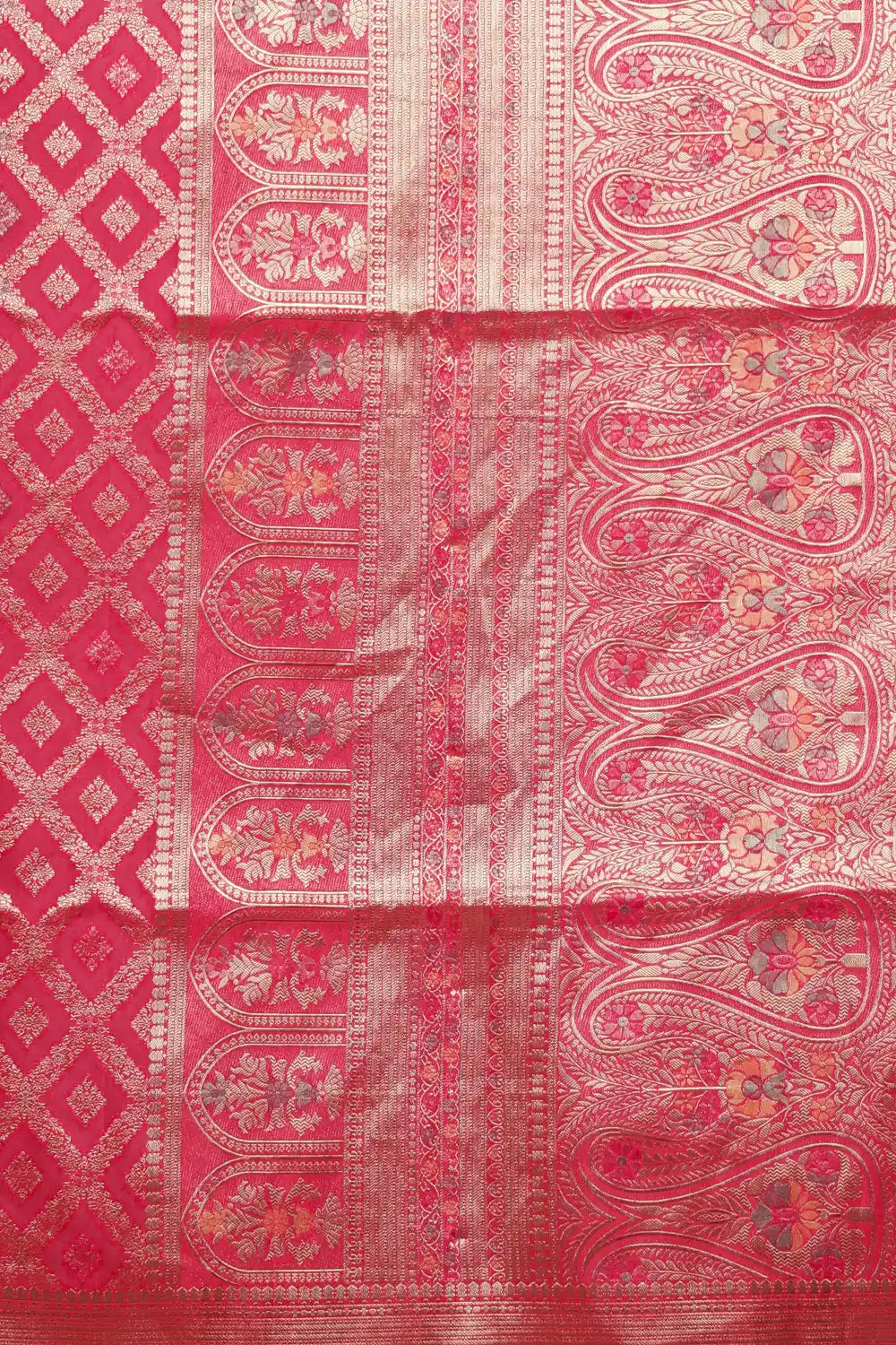 Red Semi Banarasi Saree - Seematti