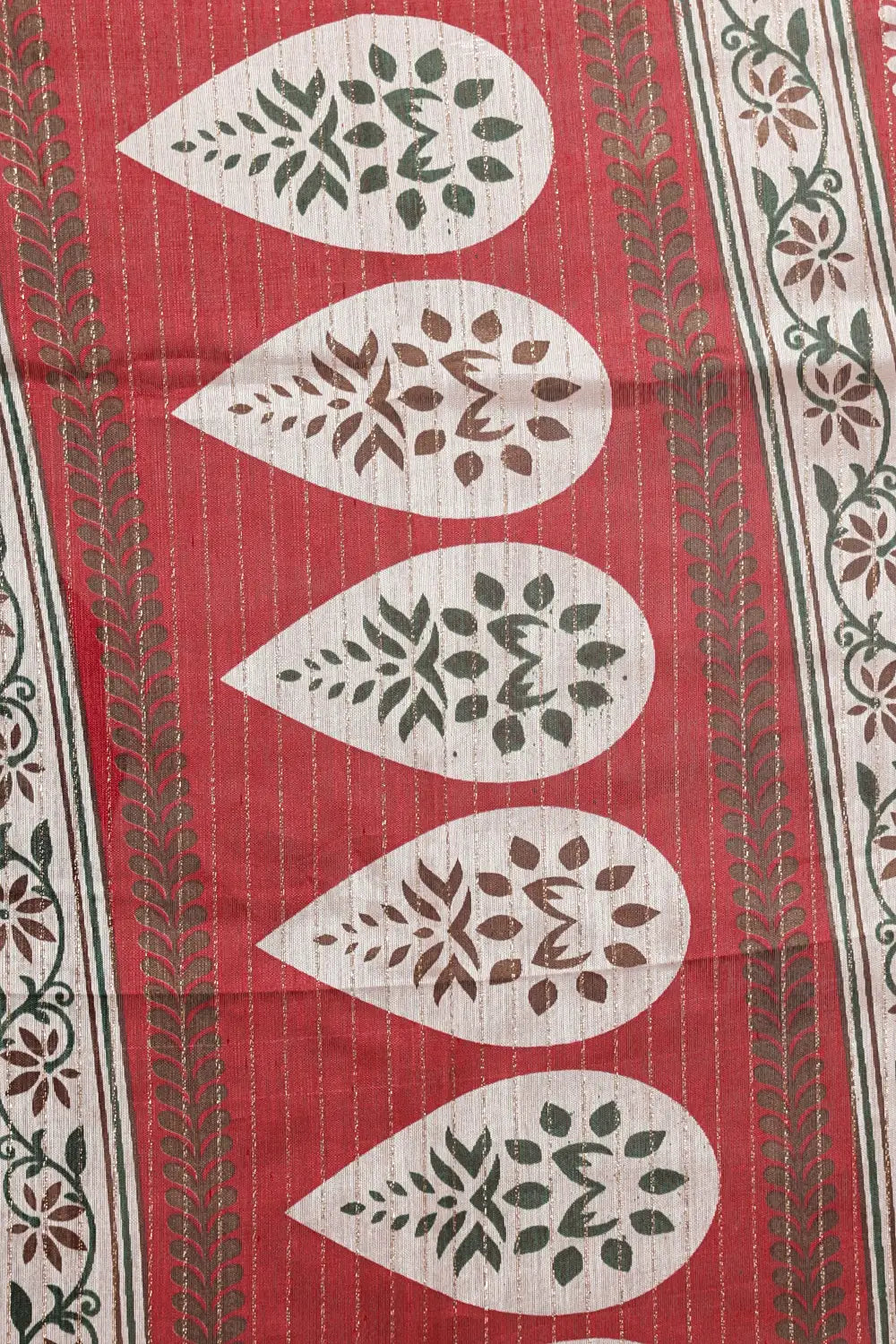 Red Semi Chiffon Saree - Seematti