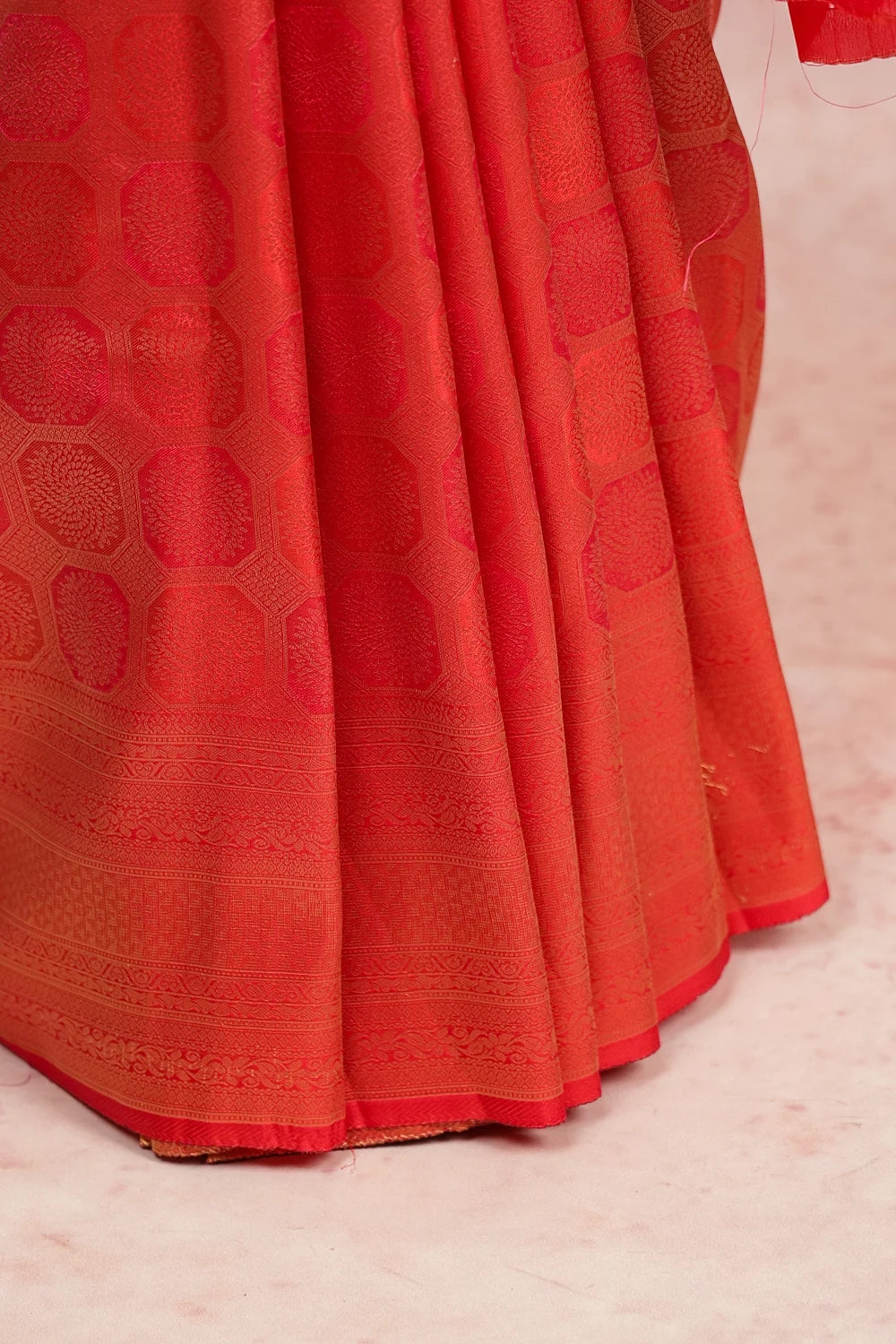 Red Semi Kanchi Soft Silk Saree
