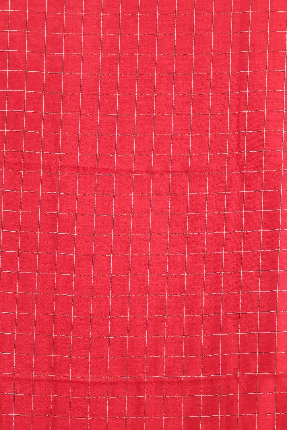 Red Semi Silk Banarasi Design Unstitched Churidhar Material