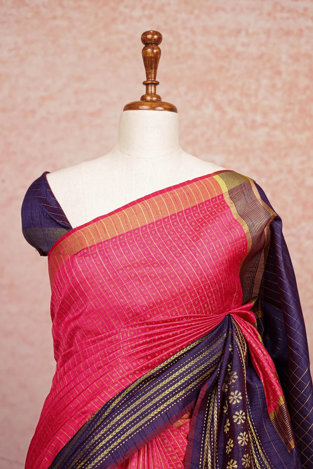 Red Semi Tussar Saree - Seematti