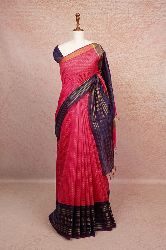 Red Semi Tussar Saree