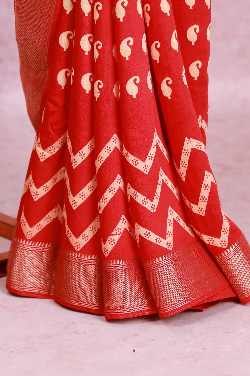 Red Soft Cotton Saree