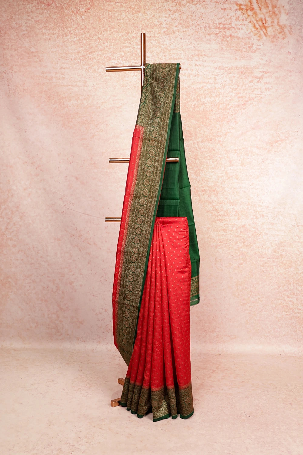 Red Tussar Banarasi Saree