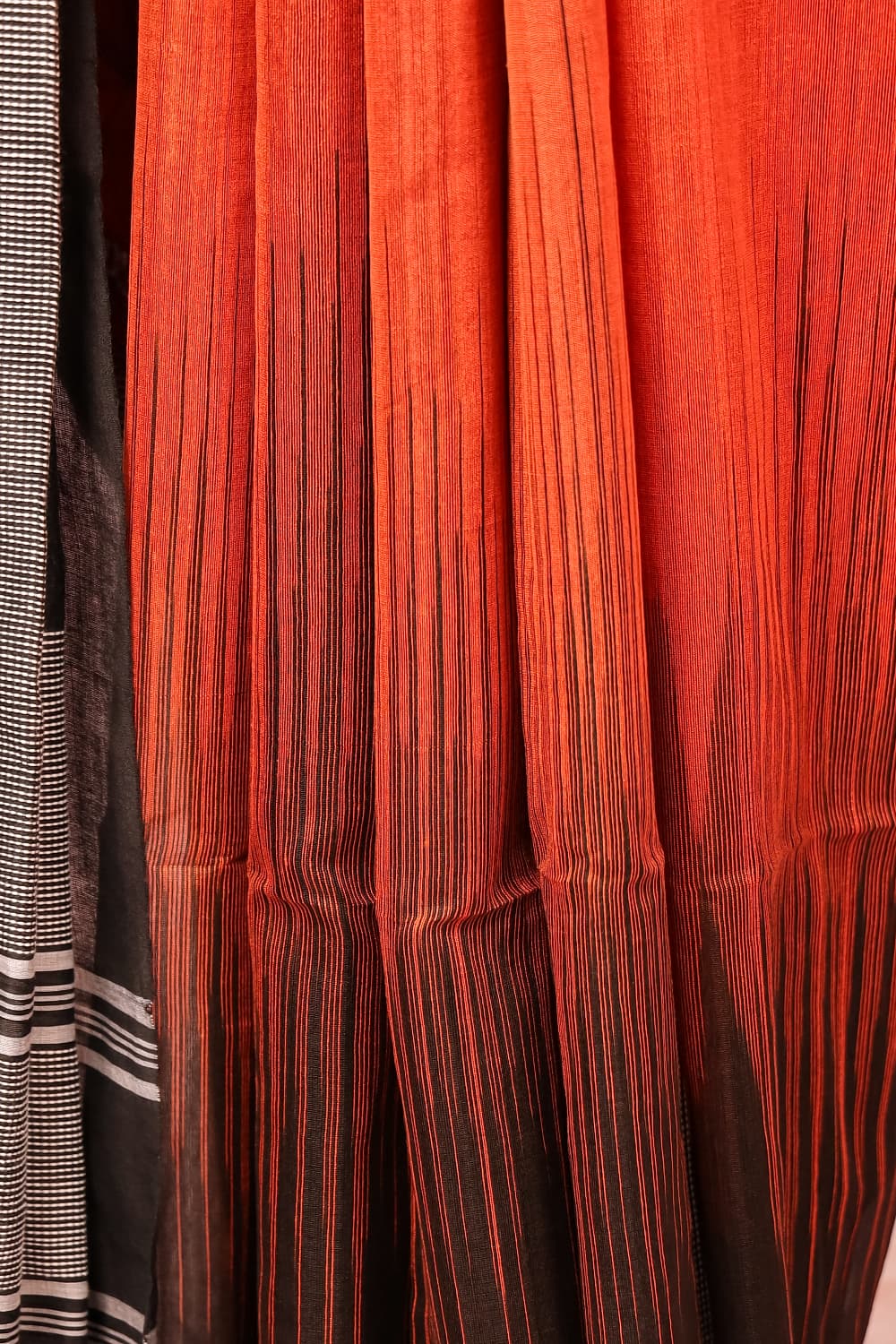 Rust Orange Jute Cotton Saree