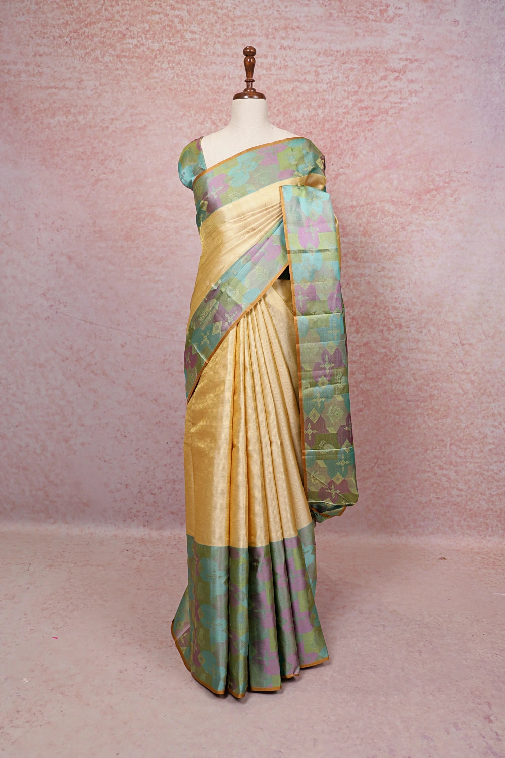 Sandal Color Kancheepuram Silk Saree - Seematti