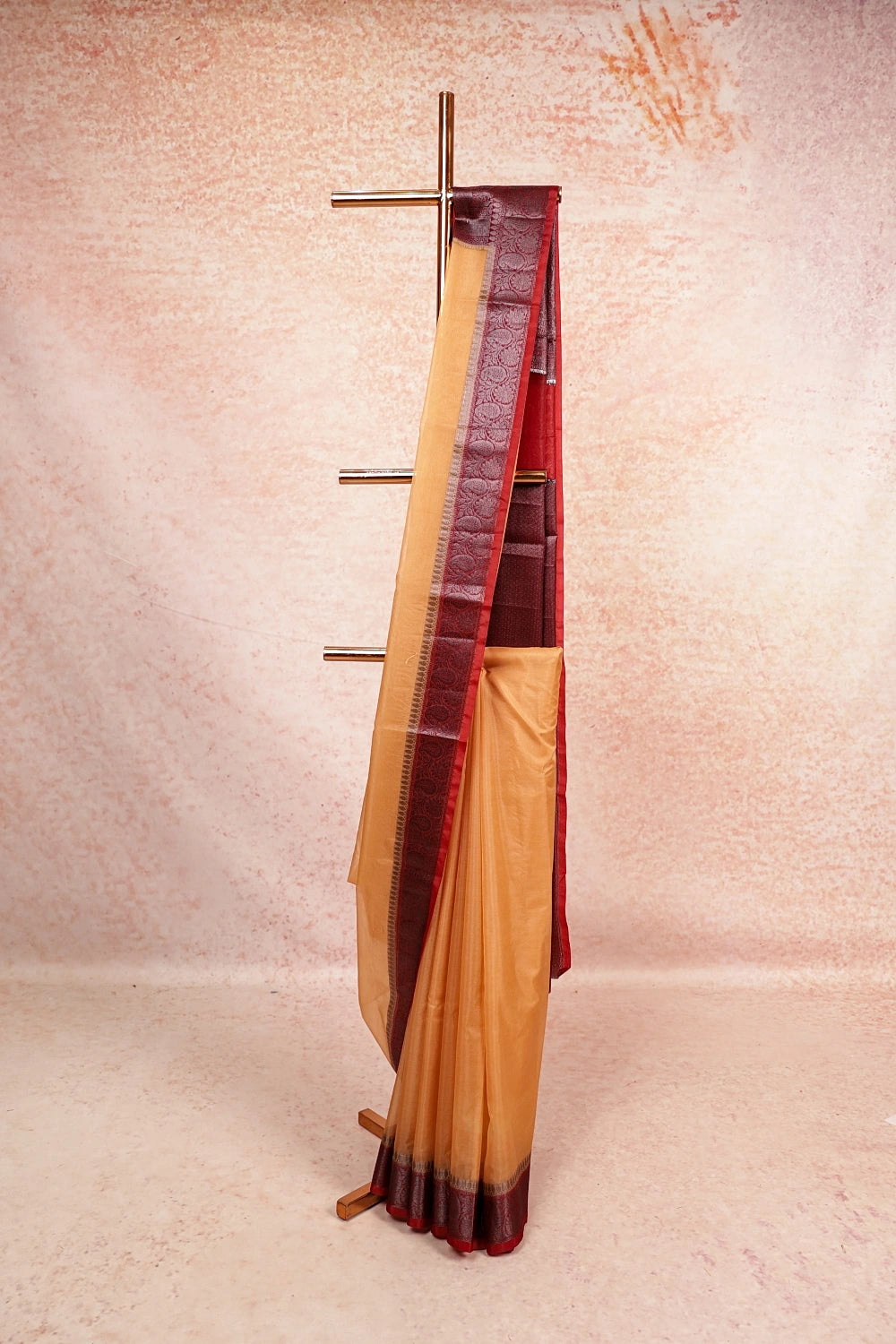 Sandal Colour Semi Banarasi Saree