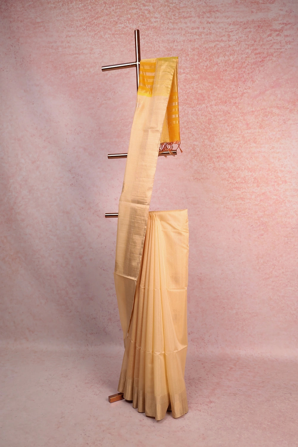 Sandal Pavithra Silk Designer Butta Saree With Plain Border - Seematti