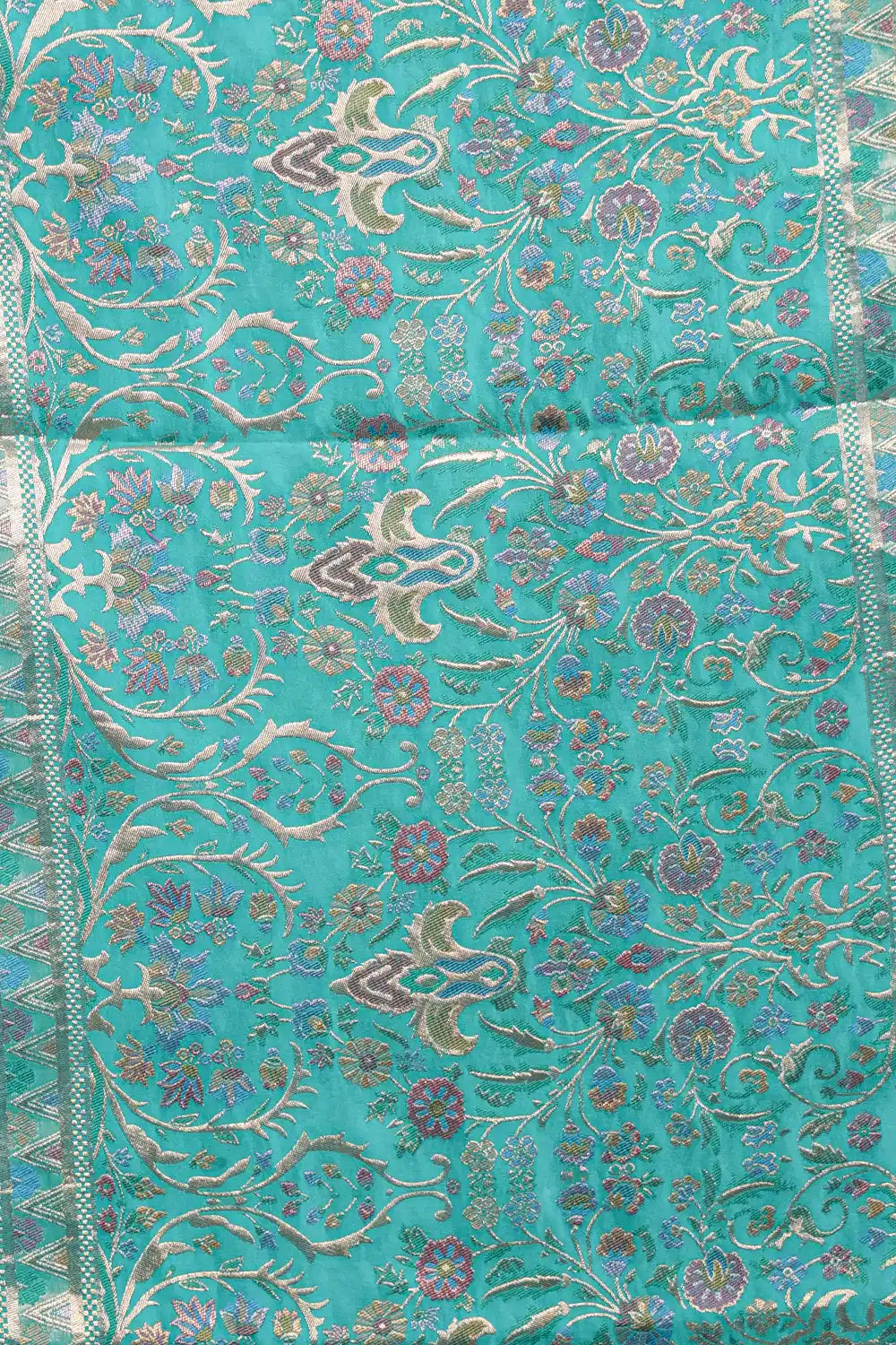 Sapphire Green Banarasi Silk Saree - Seematti
