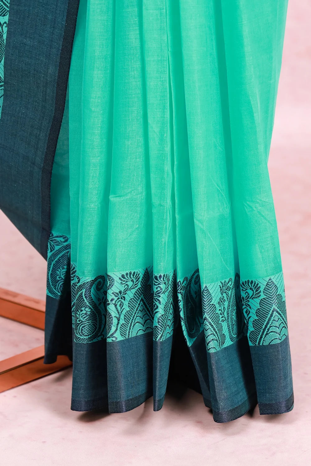 Sapphire Green Cotton Saree