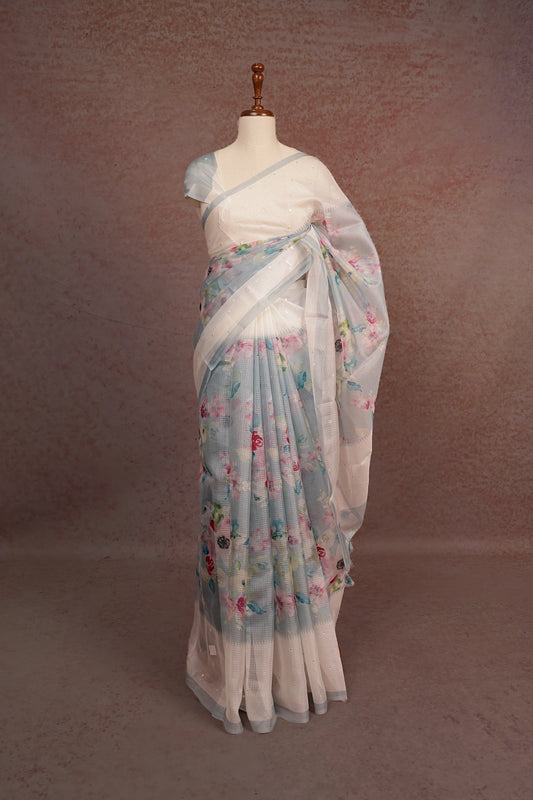 Sea Blue Kota Saree