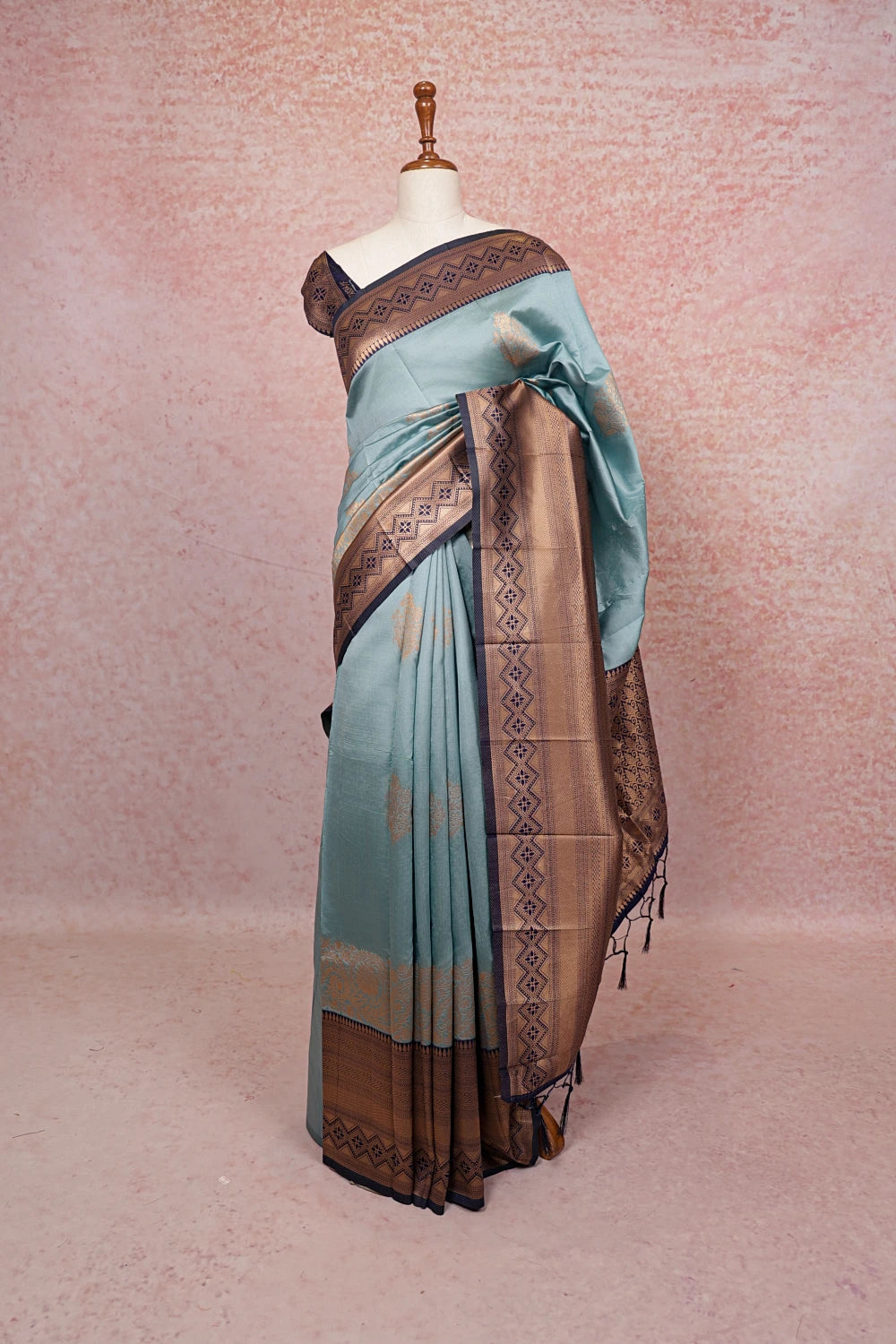 Sea Blue Semi Silk Saree - Seematti