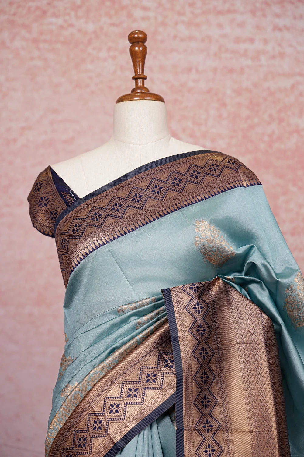 Sea Blue Semi Silk Saree - Seematti
