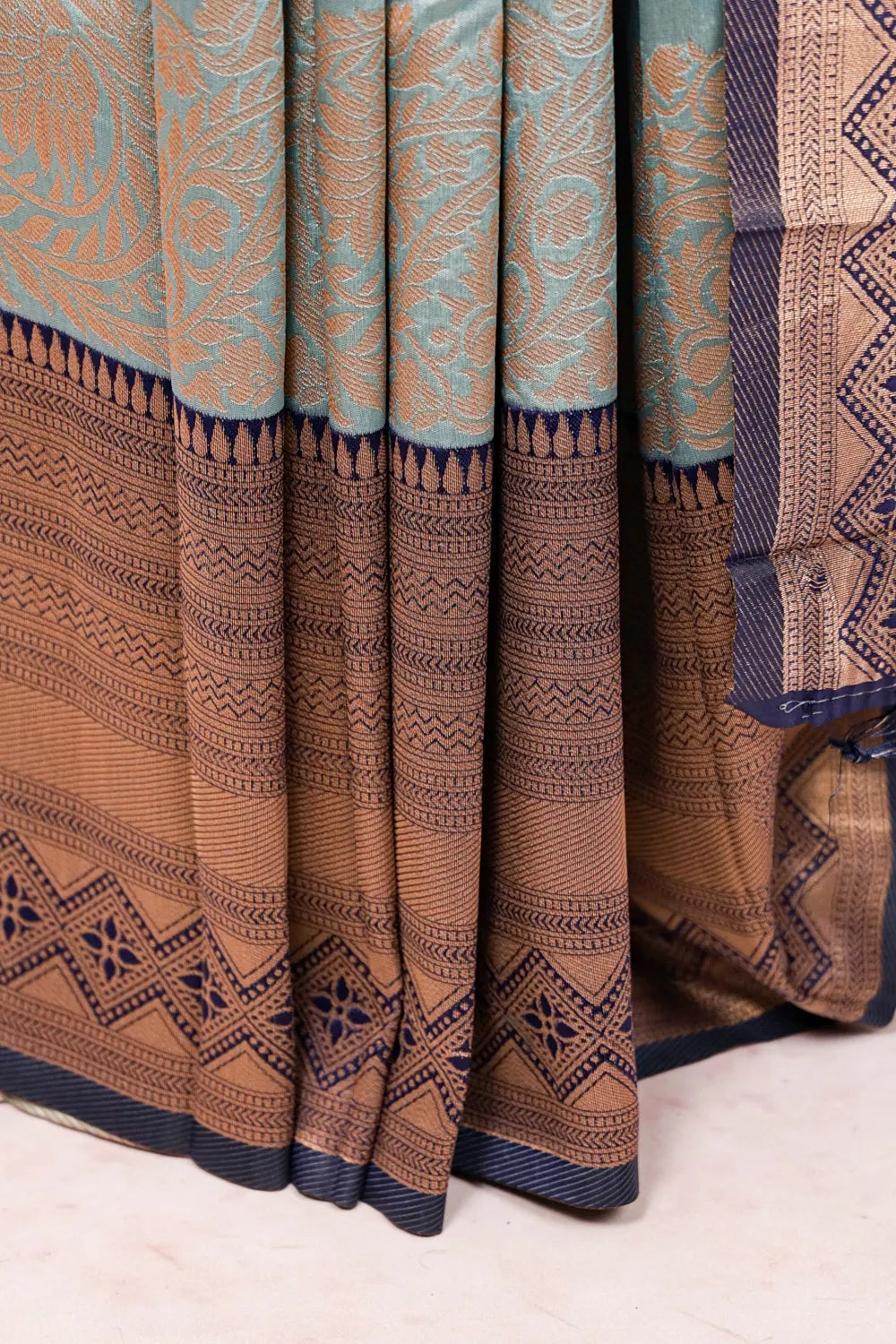 Sea Blue Semi Silk Saree - Seematti
