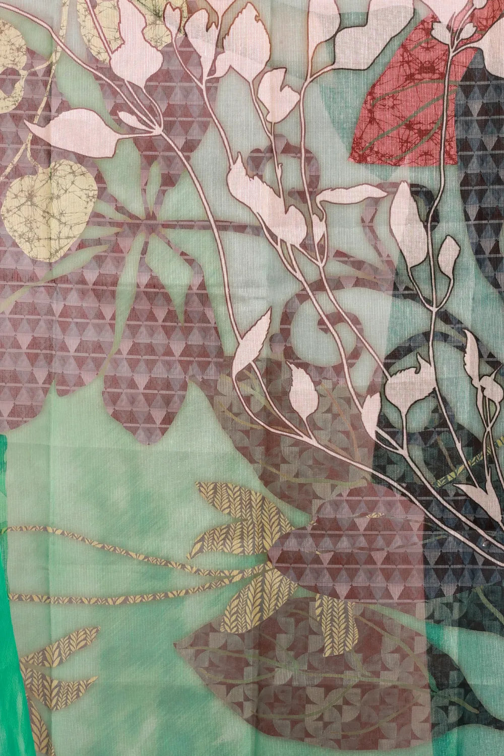 Sea Green Net Kota Saree