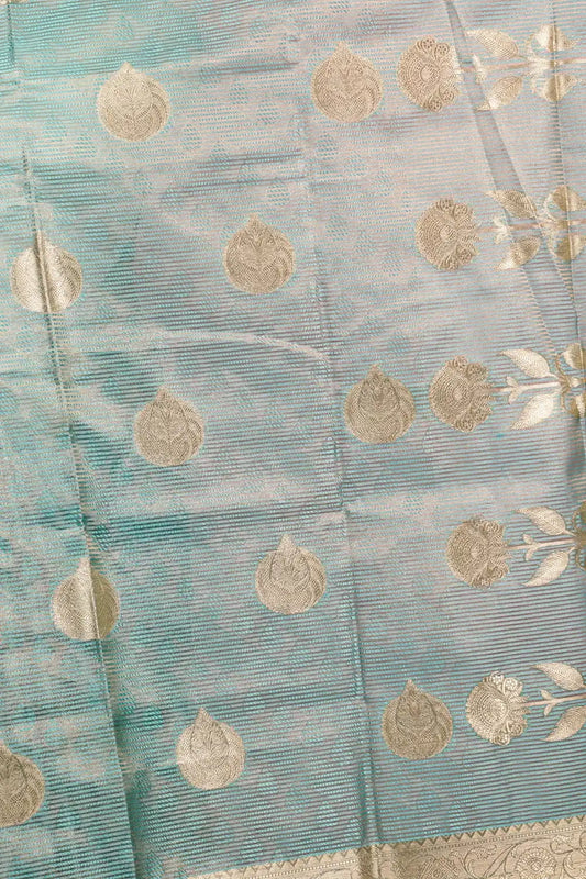Sea Green Semi Tissue Saree