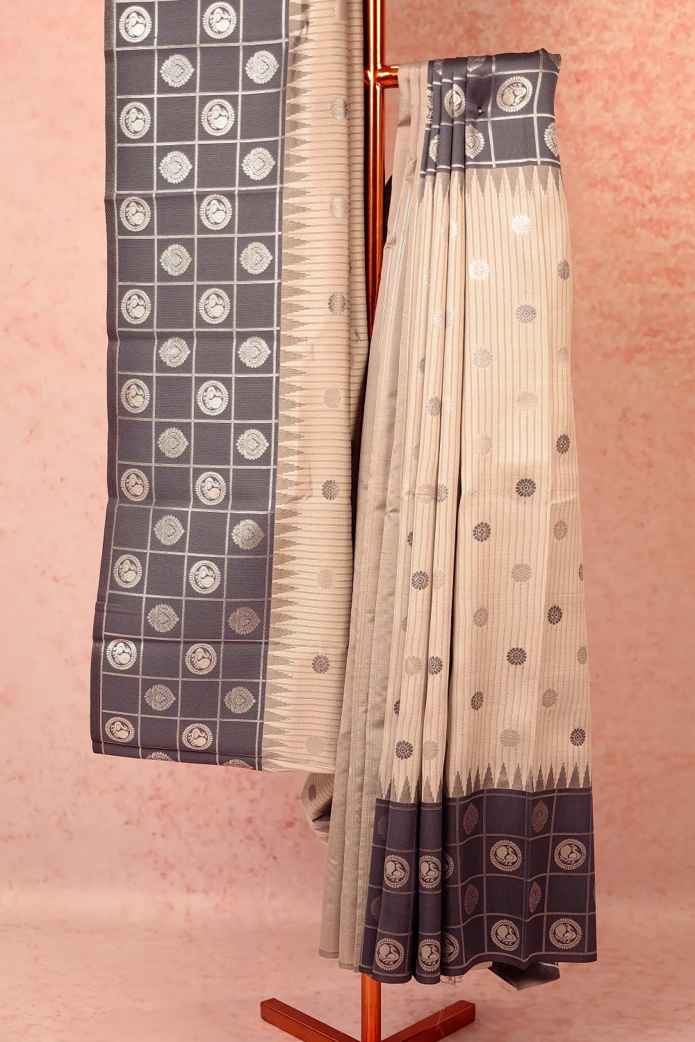 Silver Semi Silk Saree