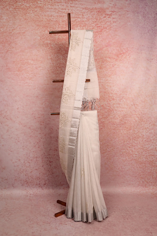 Silver Semi Tissue Saree