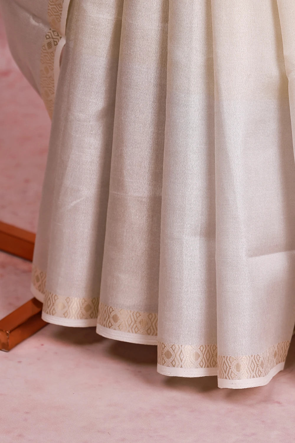 Silver Tissue Organza Kerala Saree