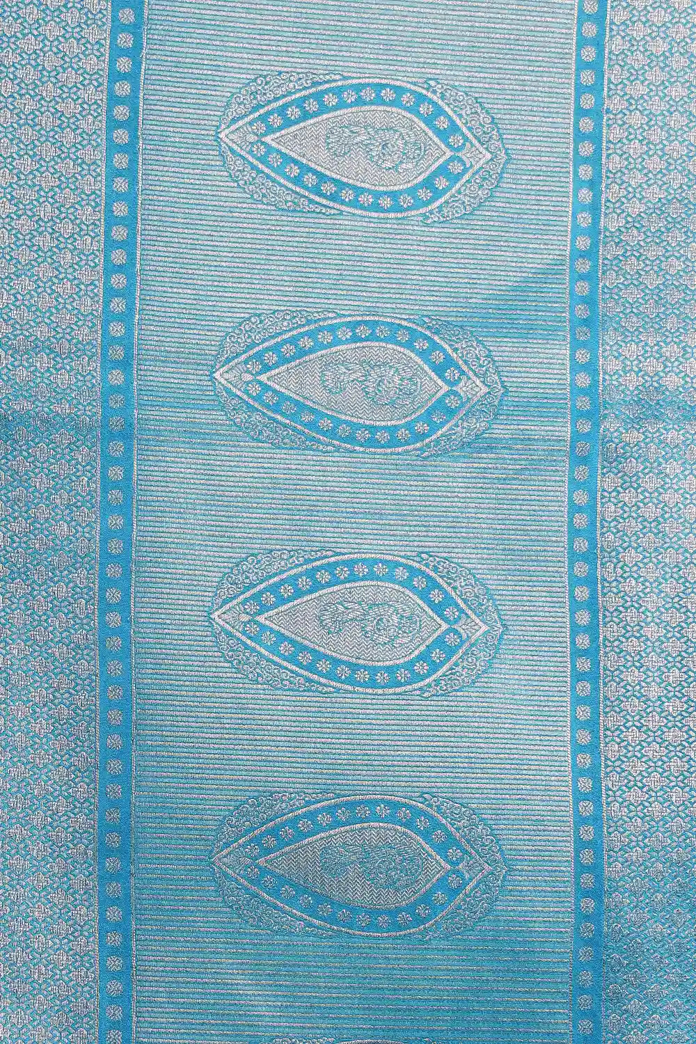 Sky Blue Jute Banarasi Saree
