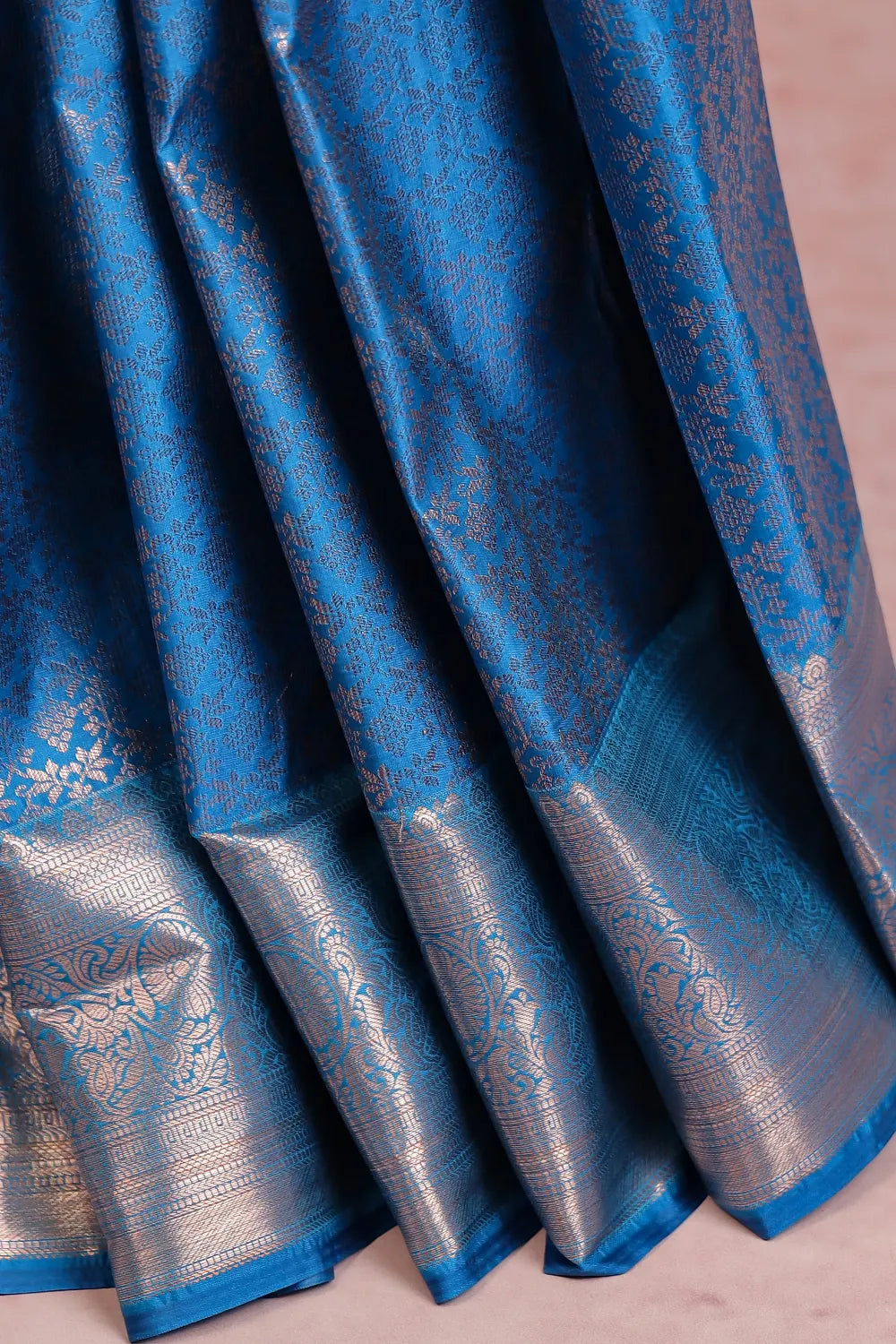 Sky Blue Kancheepuram Semi Silk Saree