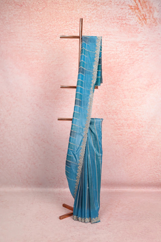 Sky Blue Organza Saree