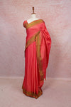 Sunset Orange Colour Semi Silk Saree - Seematti