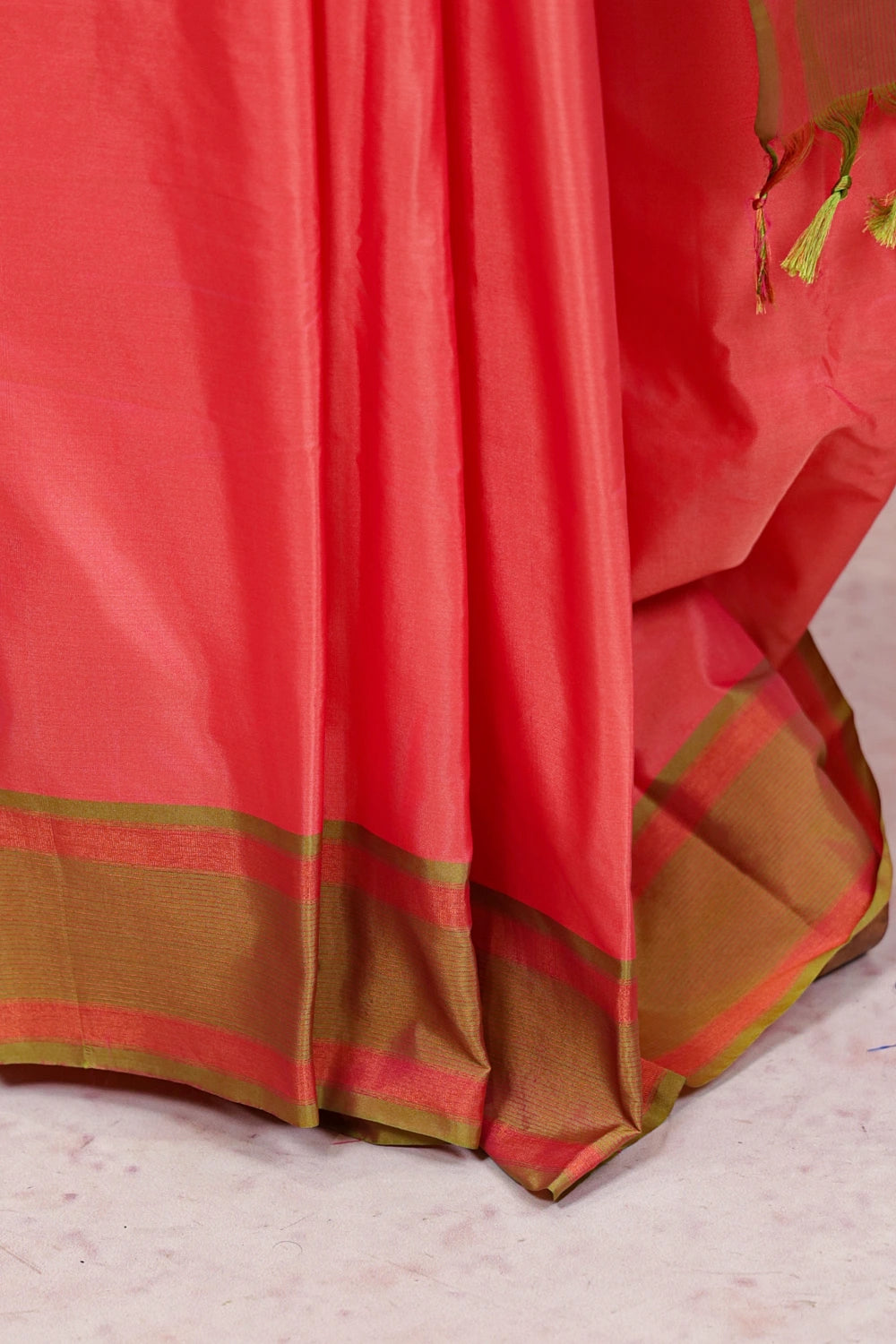 Sunset Orange Colour Semi Silk Saree - Seematti