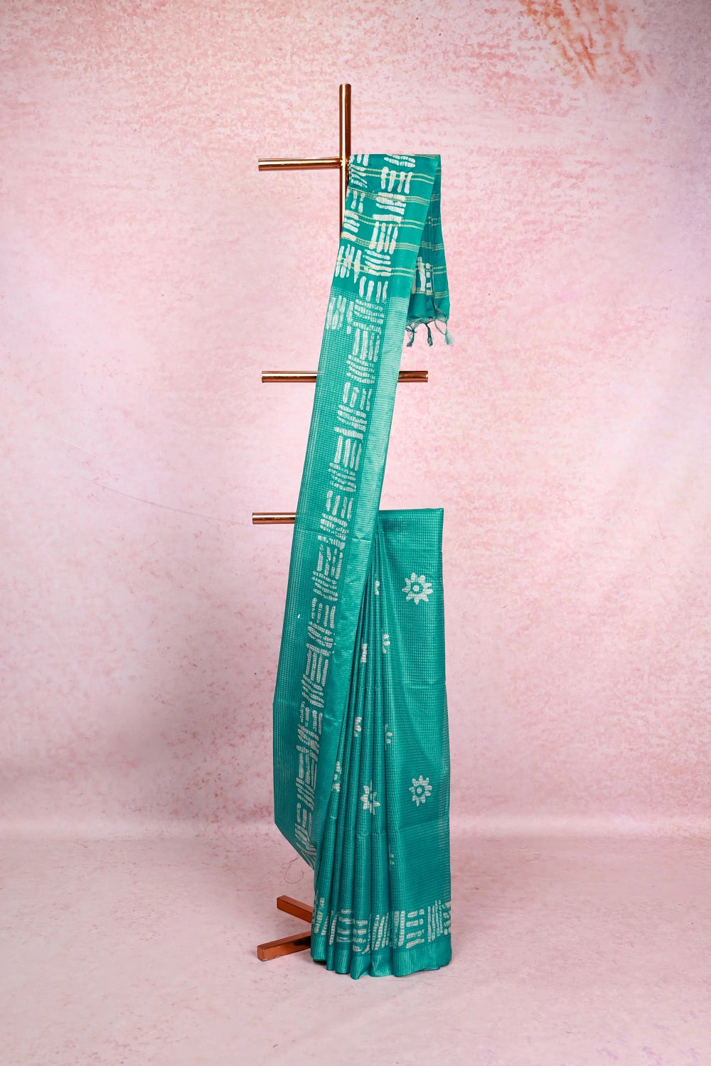 Teal Blue Cotton Kota Saree