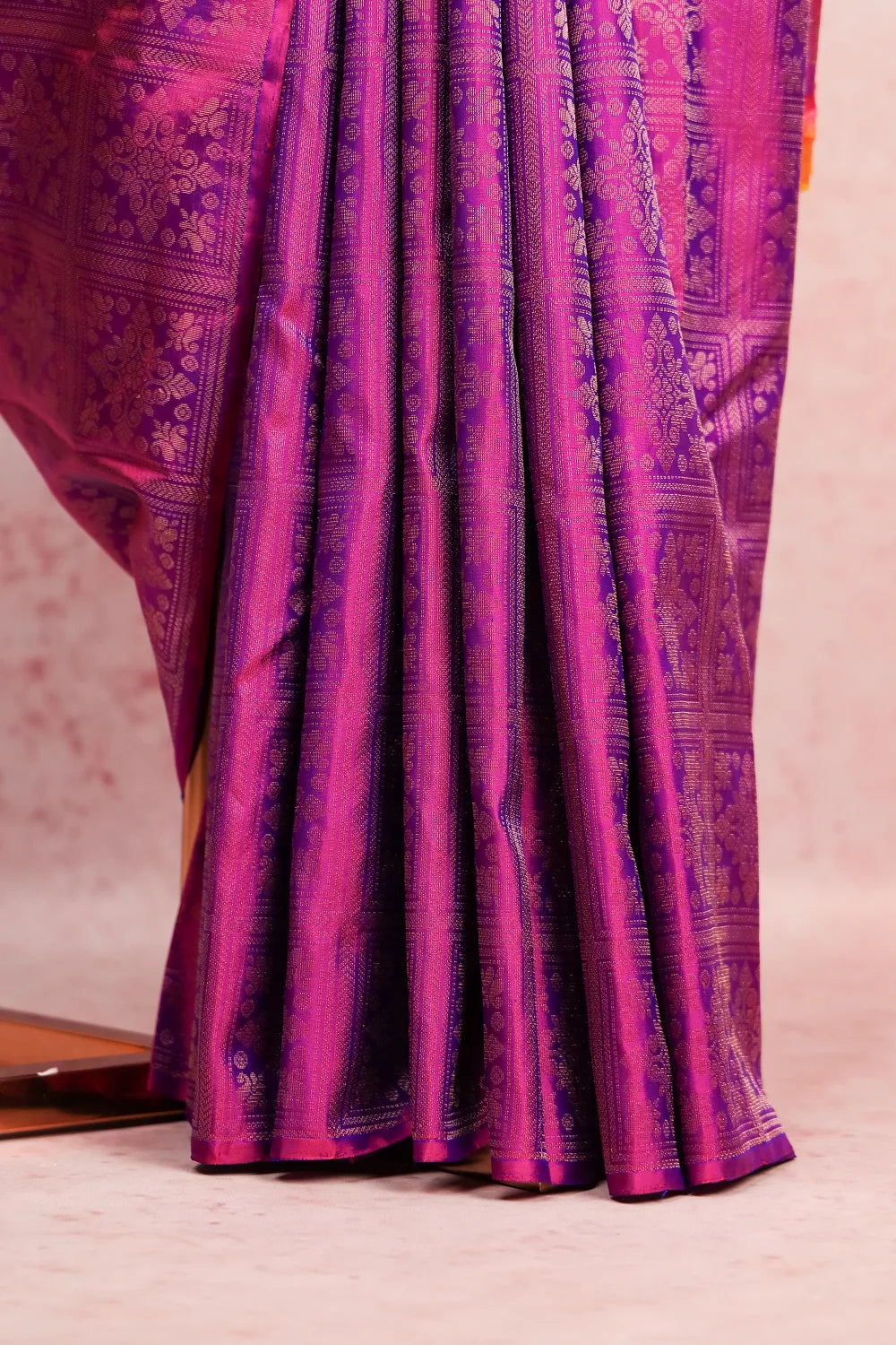 Violet And Purple Kancheepuram Soft Silk Saree