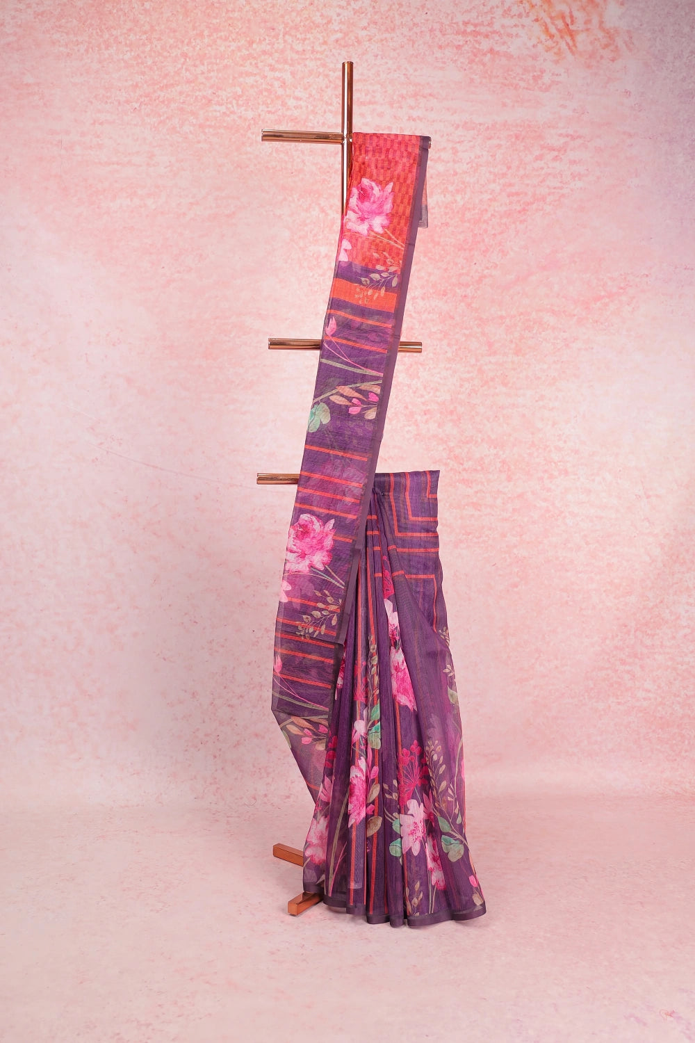 Violet Kota Printed Saree Without Border - Seematti