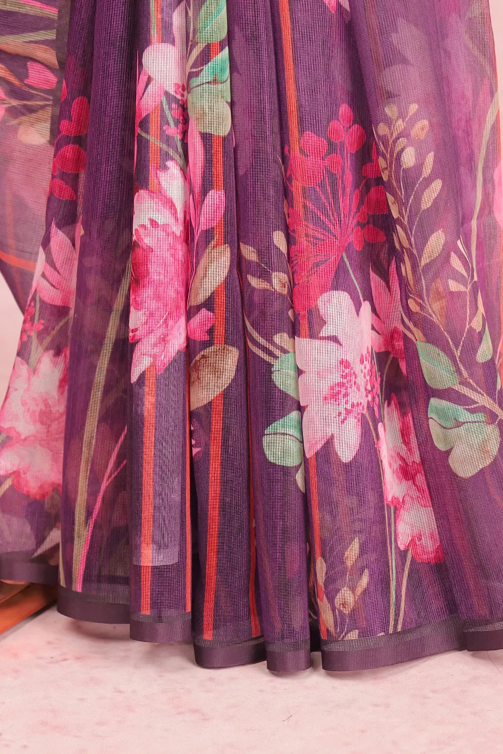 Violet Kota Printed Saree Without Border - Seematti