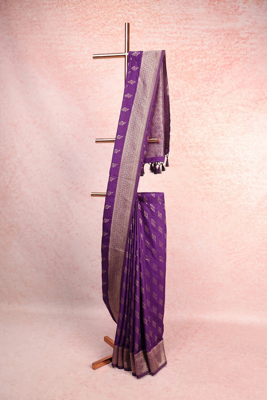 Violet Semi Banarasi Saree