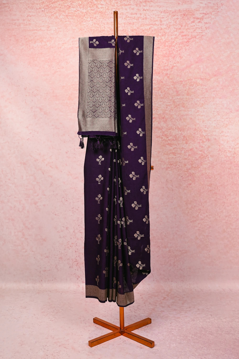Violet Semi Jute Saree
