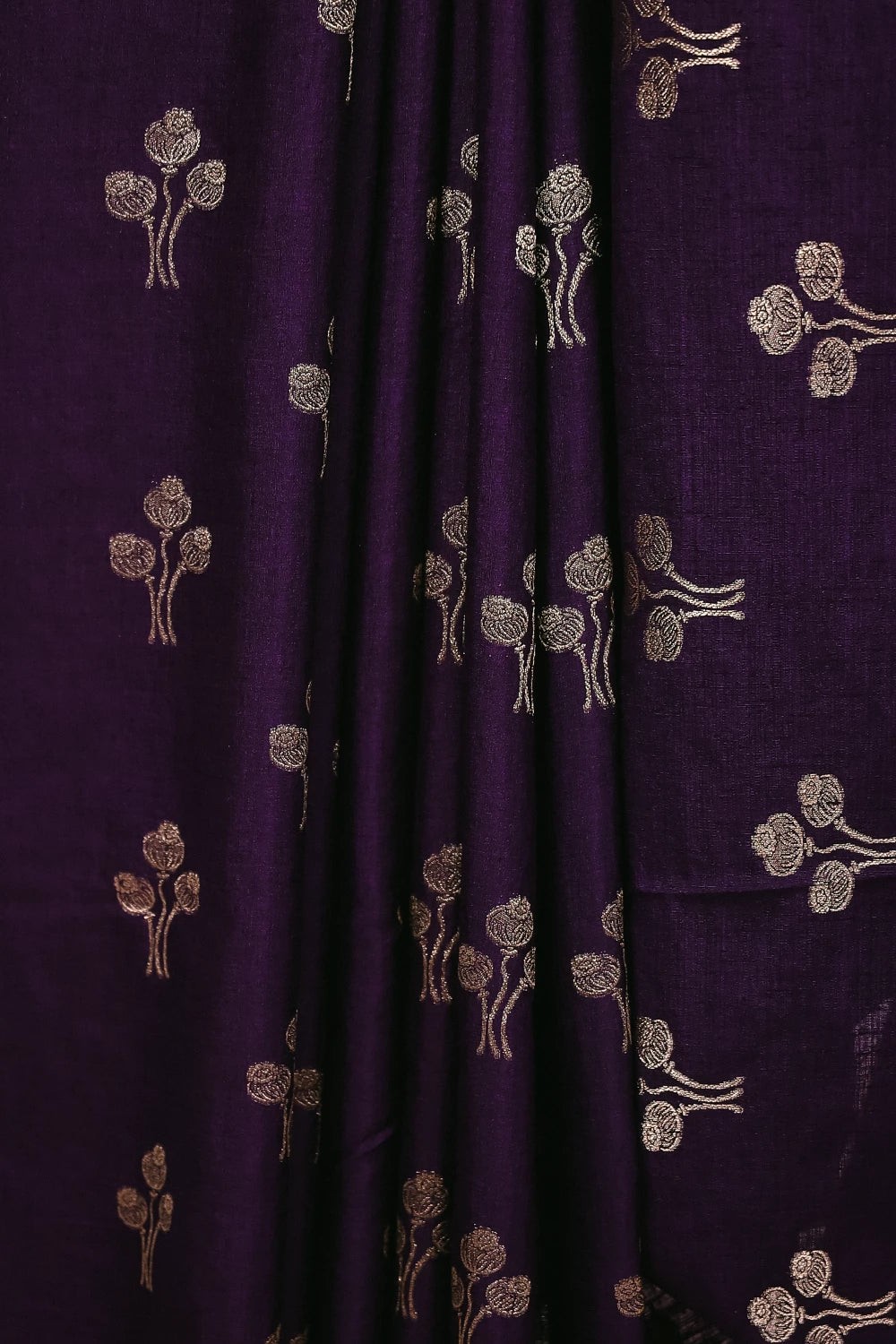Violet Semi Jute Saree