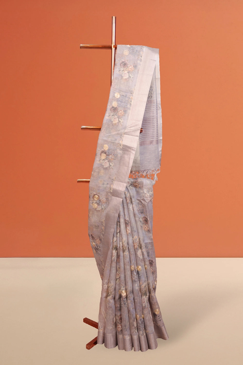 Violet Semi Tissue Saree