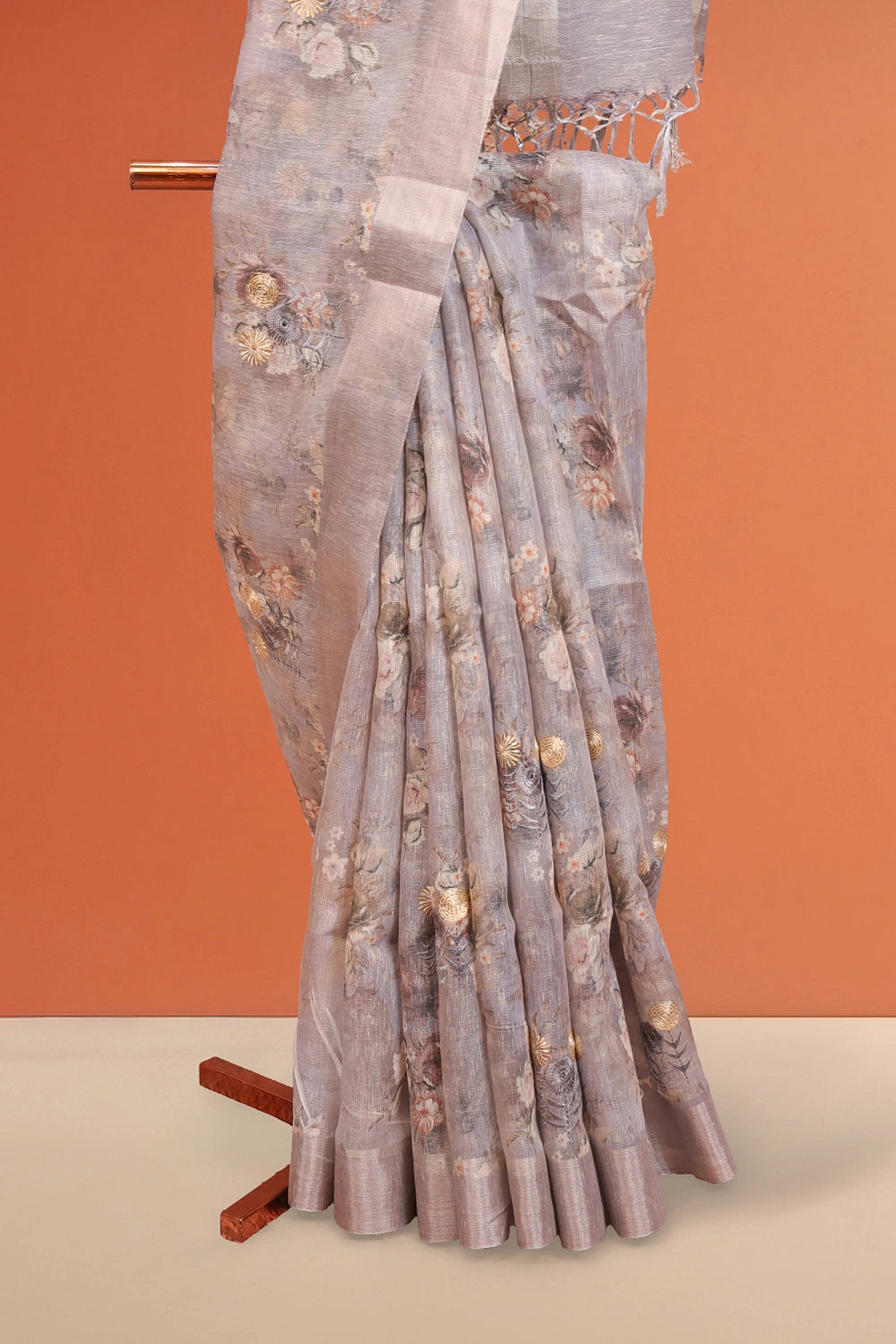 Violet Semi Tissue Saree