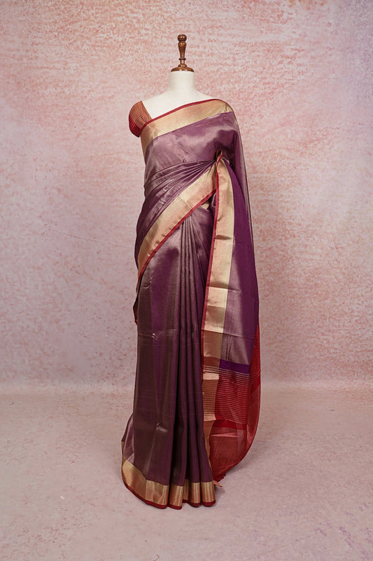 Violet Semi Tissue Saree - Seematti