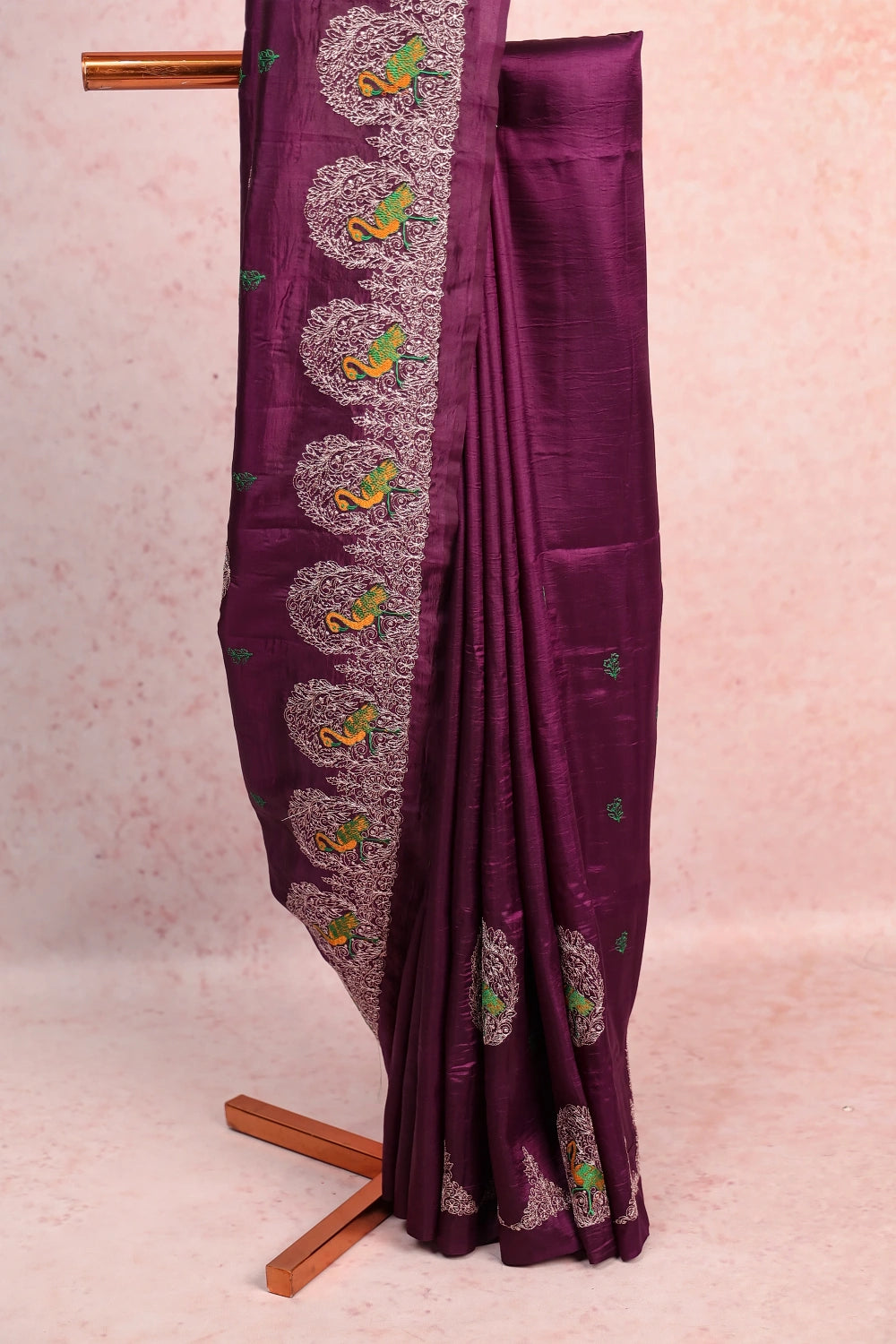 Violet Semi Tussar Saree