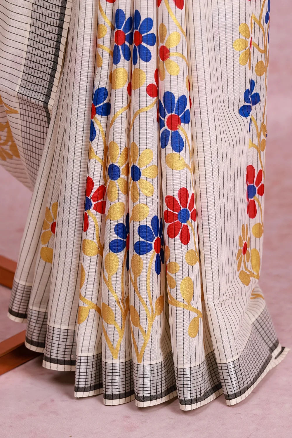 White Cotton Kerala Saree