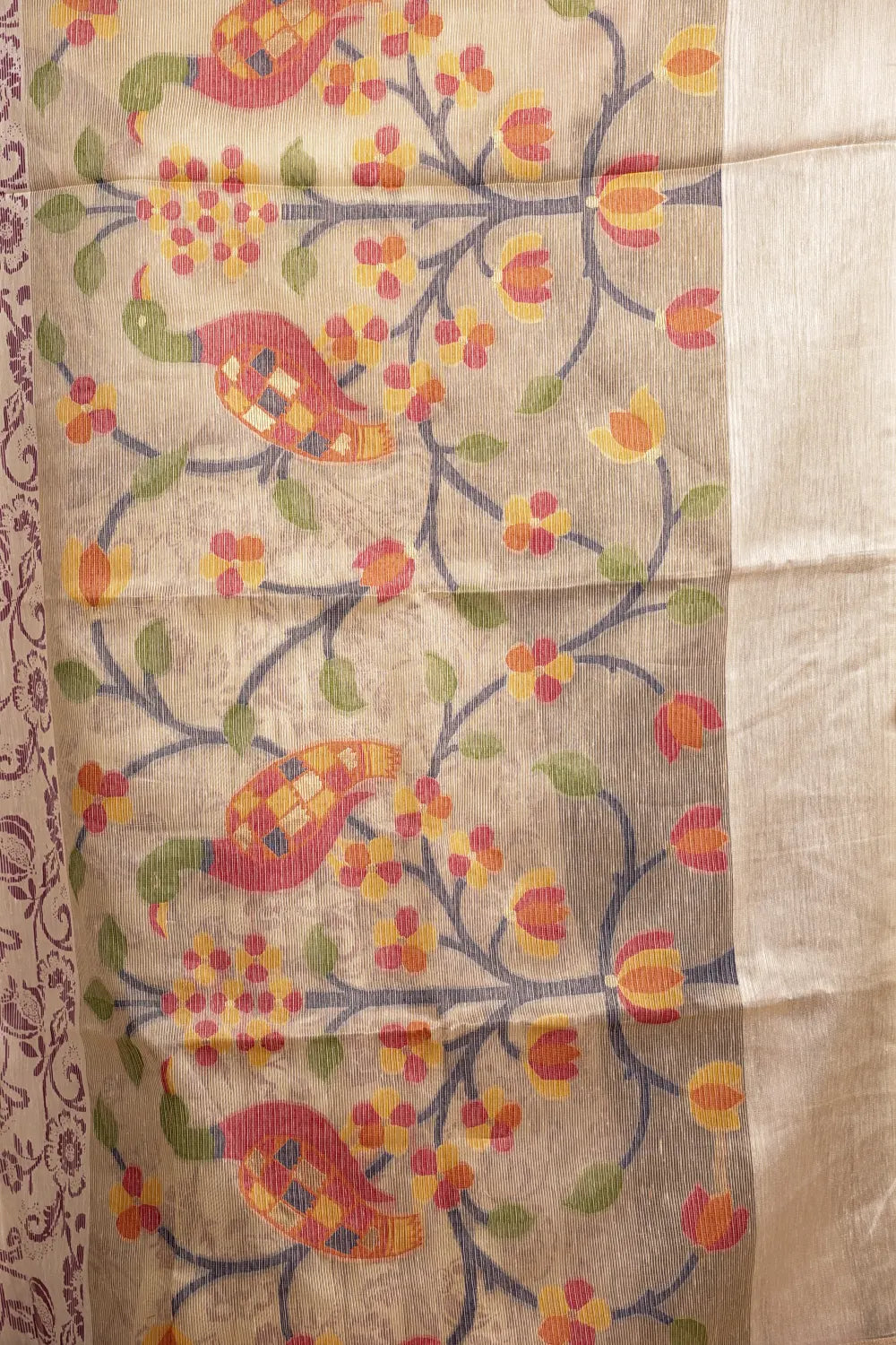White Cotton Silk Saree