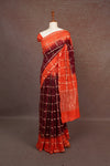 Wine Bandhani Saree With Bandhani Print And Bandhani Border - Seematti