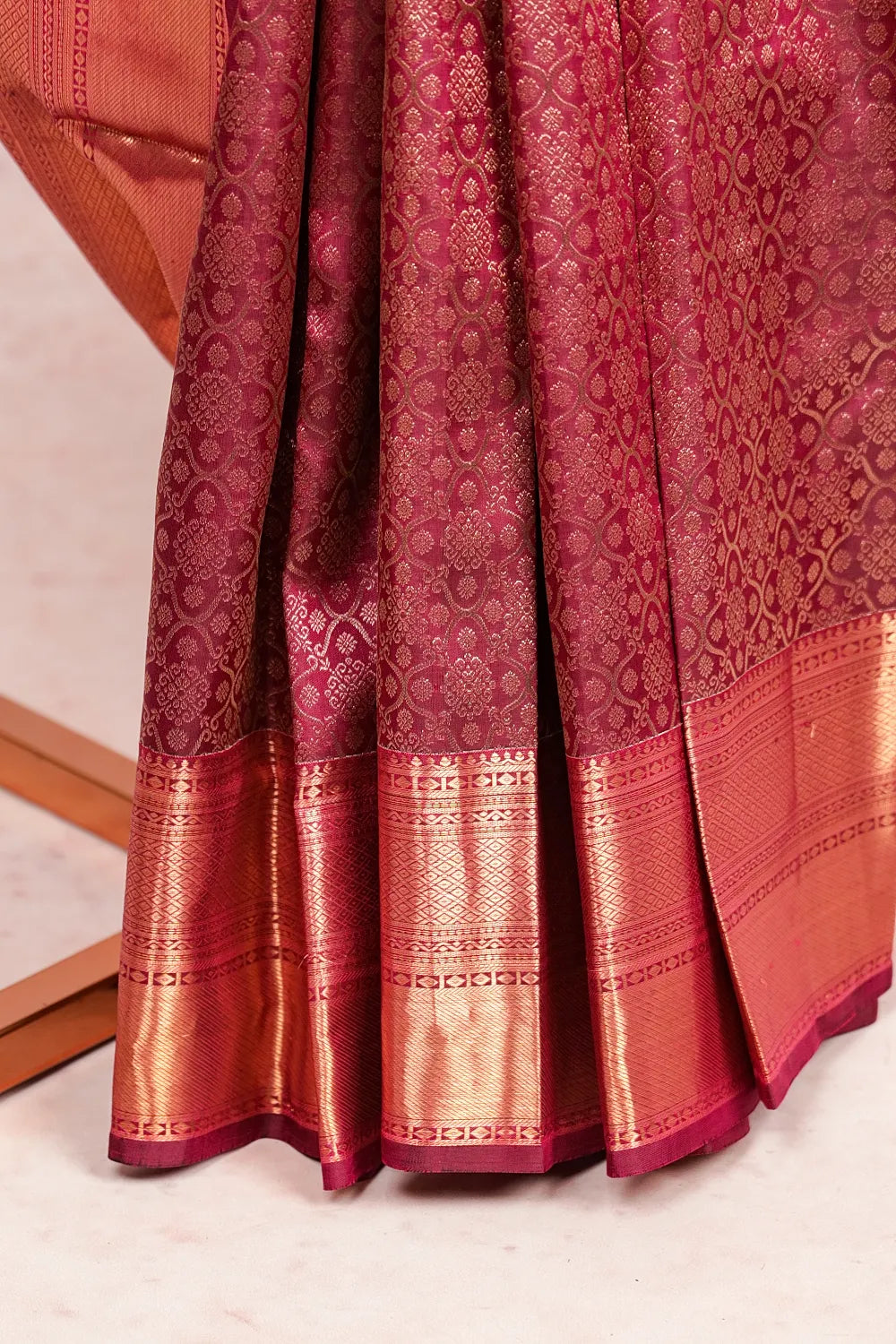 Wine Colour Kancheepuram Silk Saree