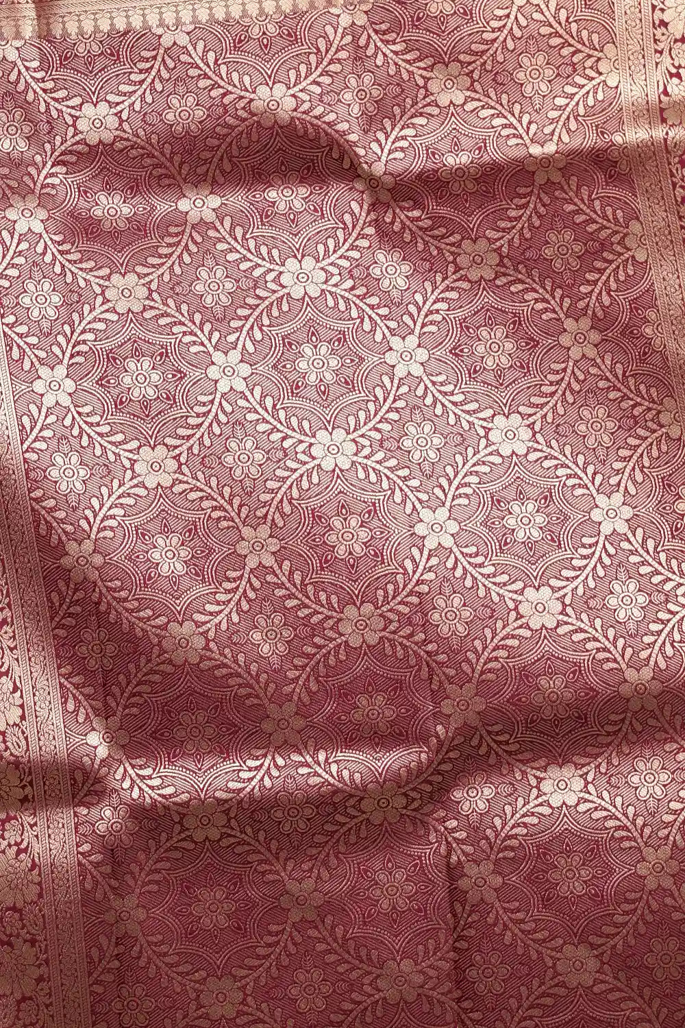 Wine Colour Semi Silk Saree