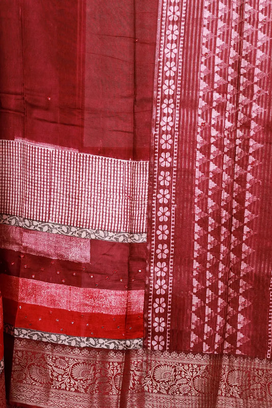 Wine Dola Silk Saree