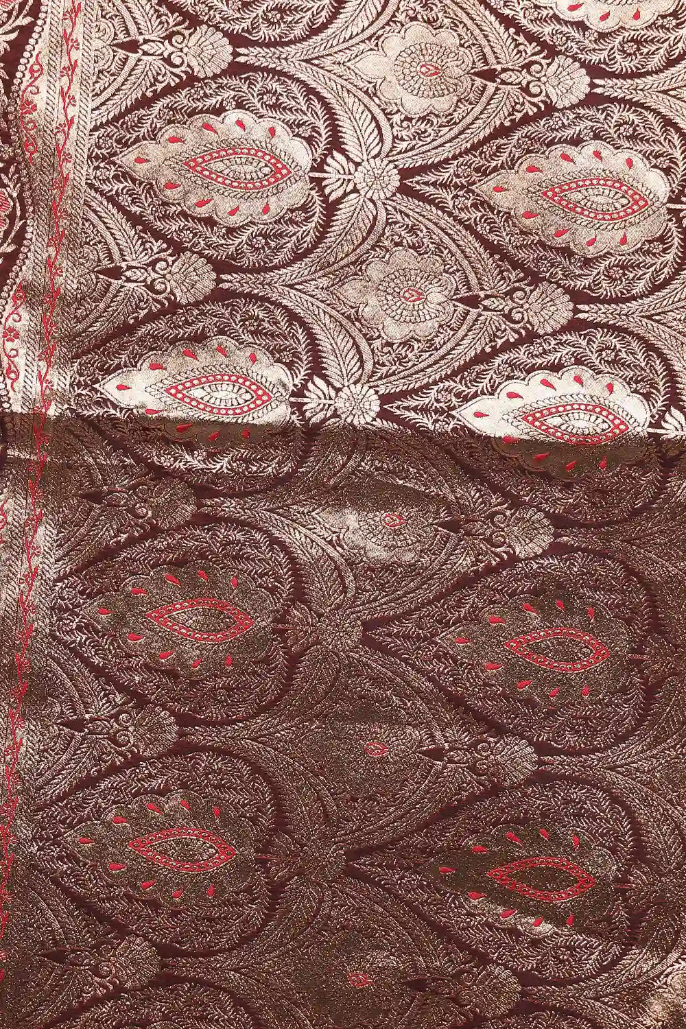 Wine Red Crepe Saree